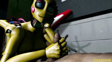 Watch as Chica from Five Nights at Freddys gets fucked by a group of animatronics in this hentai porn video!