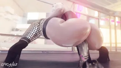Cybernetic Assassin: YoRHa 2B Riding a Mega Dildo in Anosluz