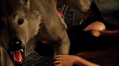 The Huntress in the Woods, Pleasuring her Lupine Companion