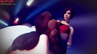 Watch as Ada Wong gets her feet worshipped and a sensual handjob in this hot nylon fetish scene!