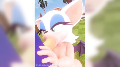Rebecca Rotten Blows Away Sonic the Hedgehog with her Oral Skills