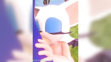 Rebecca Rotten Blows Away Sonic the Hedgehog with her Oral Skills