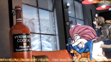 Fantasy of a Sexy OC with an Immense Cock! Carmelita Fox, Krystal, Fara and Jenny are Captured by Mr Safety Lion and For*ced to Screw his Big Dick