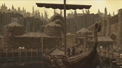 Write a summary of what happens in the Skyrim game and how Elves are involved