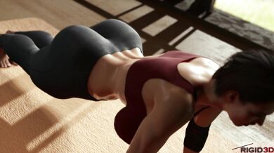 Jills Yoga Practice Makes Her Ass Shine Brighter Than The Sun In Rigid 3D