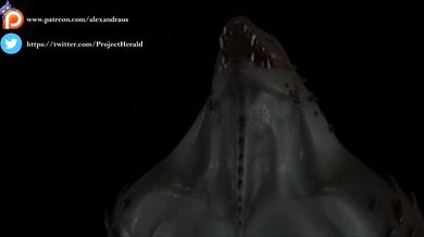 Mutant Lizard Beast Breeds with Human Prey in 3D as She Offers Her Rear for Jack-Off Session