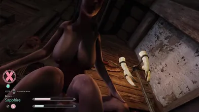 Master of the Sword, Aiden, demands to have sex with Sapphire or else she will face his wrath