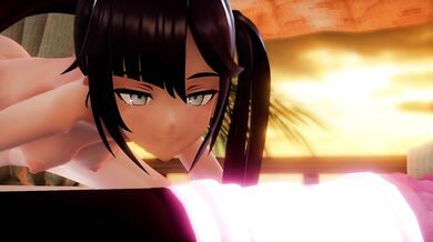 Mona, with her huge dildo, rides hard and fast on the bed!