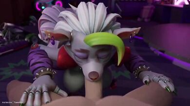 Roxanne, the lusty wolf, takes on a human prey