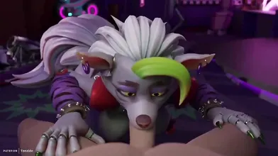 Roxanne, the lusty wolf, takes on a human prey