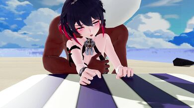 ``` Two goddesses of sex, Seele and Veliona, have a hardcore beach party! ```