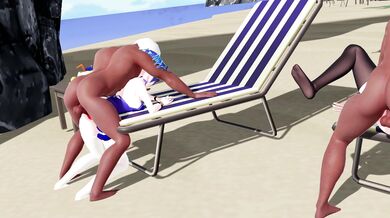 ``` Two goddesses of sex, Seele and Veliona, have a hardcore beach party! ```