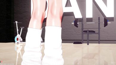 MMO Hentai Anime Character Doing Exercise in Lewd Outfit Seductively Blow Me -Fifth Harmony