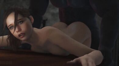 Ms Claire Redfield and Mr X, AKA Nedke, Get Intimate in the Laboratory