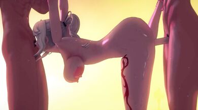 A hot and sexy Chinese woman gets pleasured by a group of horny men in the sauna