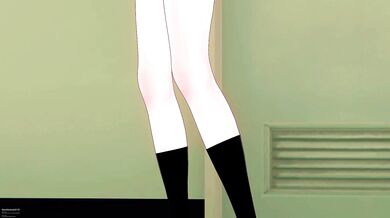 The sexy anime girl, Ai Hayasaka from the hentai PORN video series Kaguya-sama Love is War wears a short skirt that shows off her shapely legs