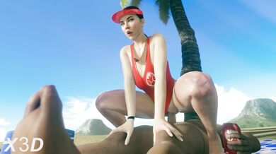 Watch the Black Widow Life Guard get down and dirty with a white man in this 4K porn video