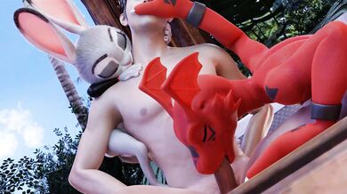 A Secret Love Affair between Guilmon and Judy Turns into a Steamy Threesome Adventure in 4K Ultra HD!