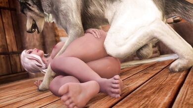 This is a porn scene of a dog that has found a new bitch in the fantasy world of Skyrim