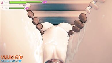 Asuna, the elf archer, takes on Agil, the human thief, in a sensual hentai encounter