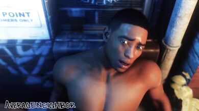 Miles Morales gets naughty and takes a solo shower in his bathroom