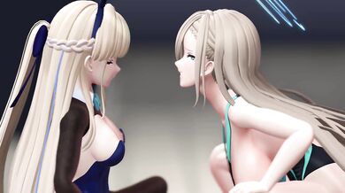 Sword Art Onlines Asuna and Alice Friends: Double Penetration with Mr Peanut