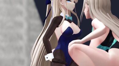 Sword Art Onlines Asuna and Alice Friends: Double Penetration with Mr Peanut