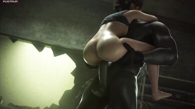 Claire Redfield gets naked in the shower and takes a Fugtrap!