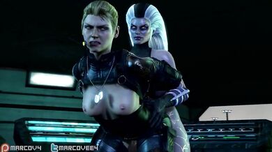 Sindel and Cassie have a hot threesome with their sexy roommate!