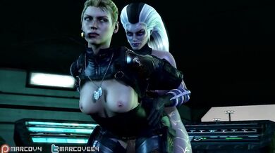 Sindel and Cassie have a hot threesome with their sexy roommate!