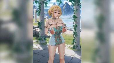 Watch as Zelda, the sexy princess, explores a ruined castle and inadvertently ruins her new dress