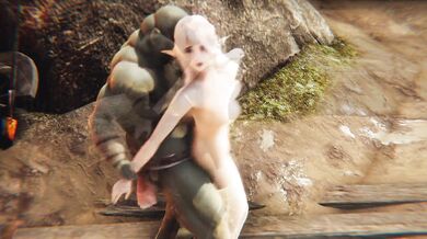 Busty elven seductress gets ravaged by savage orc warriors