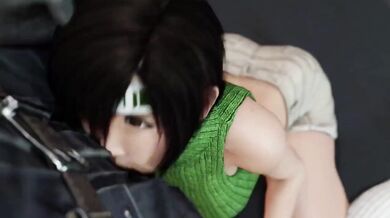 The sexy ninja Yuffie Kisaragi pleases the Shinra executives with her tight pussy as they fuck her hard and rough in this blacked hentai video