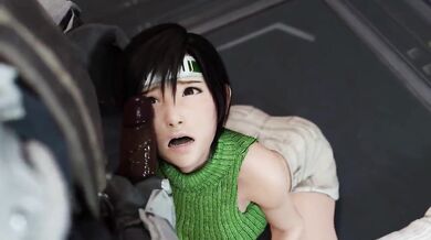 The sexy ninja Yuffie Kisaragi pleases the Shinra executives with her tight pussy as they fuck her hard and rough in this blacked hentai video