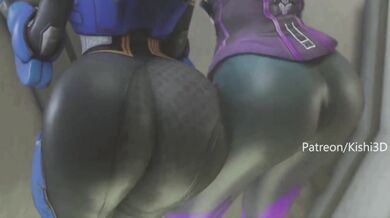 Watch as Tracer and Sombra engage in a steamy lesbian anal sex session, where every bump is met with an erotic moan!