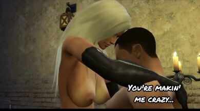 Watch as two sexy futas and their male friend engage in an erotic threesome at a Halloween party!