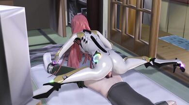 Ritsu, a beautiful and seductive android with superhuman strength and agility, engages in an erotic encounter with Flim13, a handsome human male