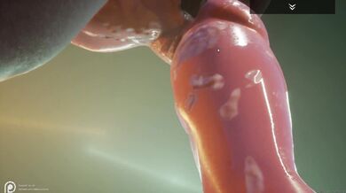 The Minotaur and Lizardman fight for dominance over the BBC Gauntlet while being watched by a horny Lala