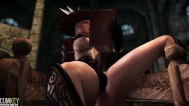 A powerful sorceress, who is also a naughty slut, gets fucked by a sexy werewolf in a dark forest at night