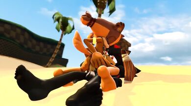 Sexy Cowgirl on Stick Rides in Darkness [dradicon]