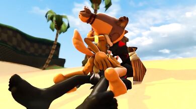 Sexy Cowgirl on Stick Rides in Darkness [dradicon]