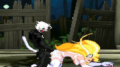 MUGEN - Female Fighter Felicia, Doing Doggy Style Lifting while in Missionary Position with her ABAO Loyal Subordinate