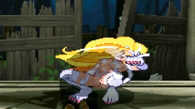 MUGEN - Female Fighter Felicia, Doing Doggy Style Lifting while in Missionary Position with her ABAO Loyal Subordinate