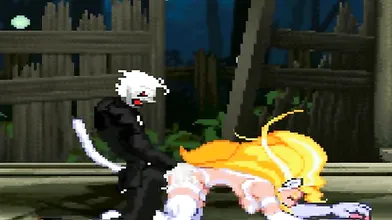 MUGEN - Female Fighter Felicia, Doing Doggy Style Lifting while in Missionary Position with her ABAO Loyal Subordinate