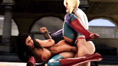 Watch as these two sexy superheroines engage in a steamy three-way with BlackJr, the ultimate power couple!