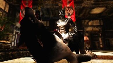 Sexy Khajiit slave girl pleasures her Master with a monster cock!