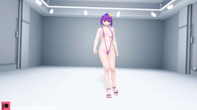Sexy librarian Patchouli dances for her horny master Vispocc in this steamy hentai video