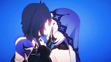 The sharingan eyes of Black Swan and Acheron unite in a hentai PORN video