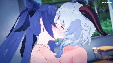 Ganyu and Keqings Futanari Sex Adventure in the Impact Zone with Sounds