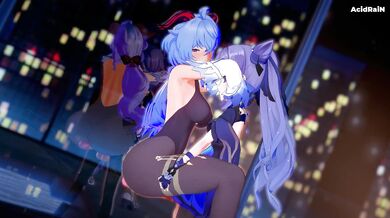 Ganyu and Keqings Futanari Sex Adventure in the Impact Zone with Sounds